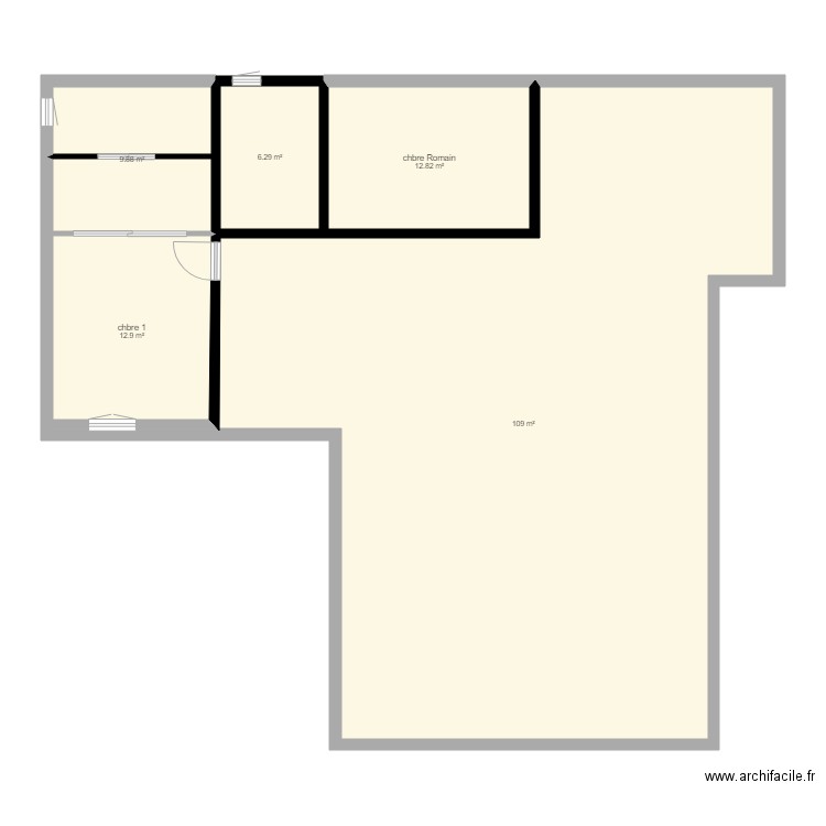 maison en L. Plan de 0 pièce et 0 m2