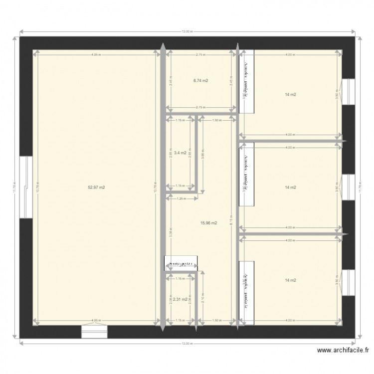 plein pied 3 ch. Plan de 0 pièce et 0 m2