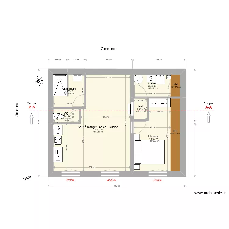 Studio 3 Philippe surface avec 180. Plan de 