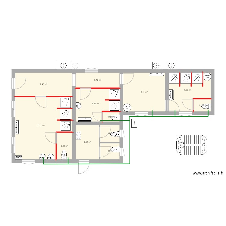 vestiaire arnal fos 4. Plan de 0 pièce et 0 m2