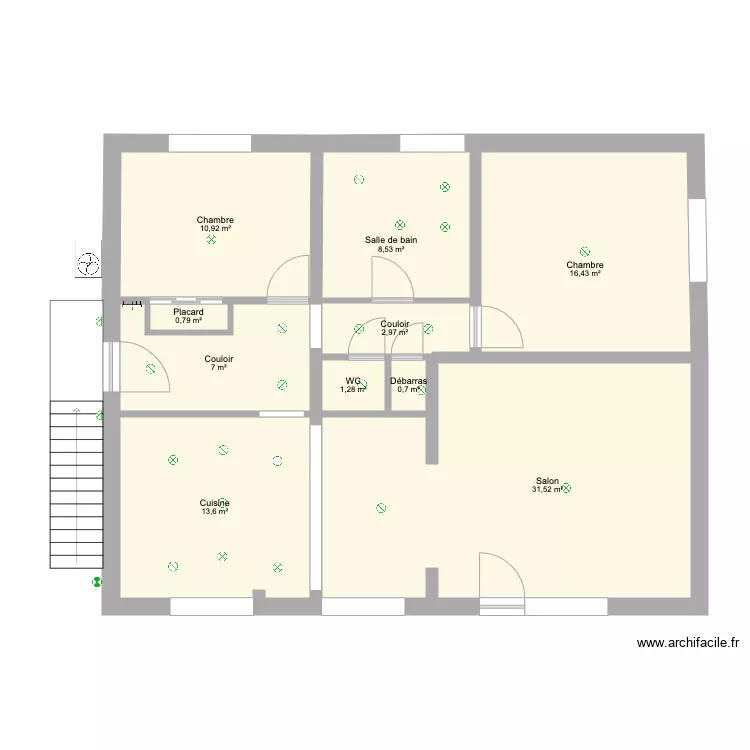 Appart &eacute;tage Huy. Plan de 