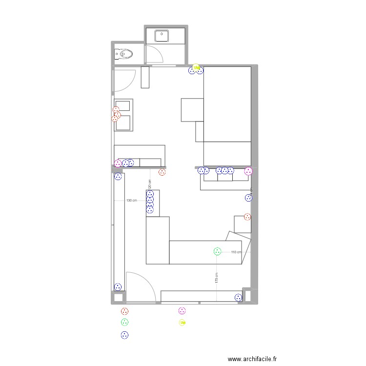 Corner plan elec. Plan de 5 pièces et 47 m2