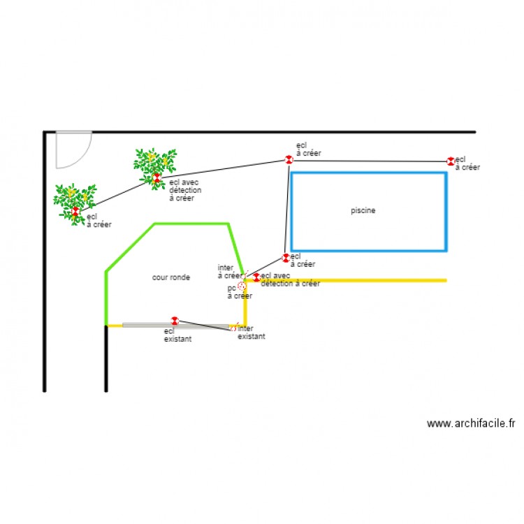 plan exé élec piscine. Plan de 0 pièce et 0 m2