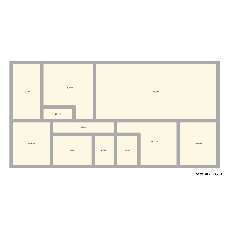 hachenoi. Plan de 11 pièces et 153 m2