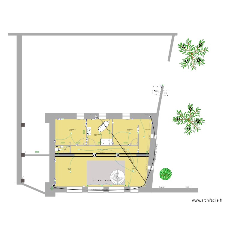 CIRCUIT ECLAIRAGE  ETAGE GRANGES GONTARDES. Plan de 0 pièce et 0 m2