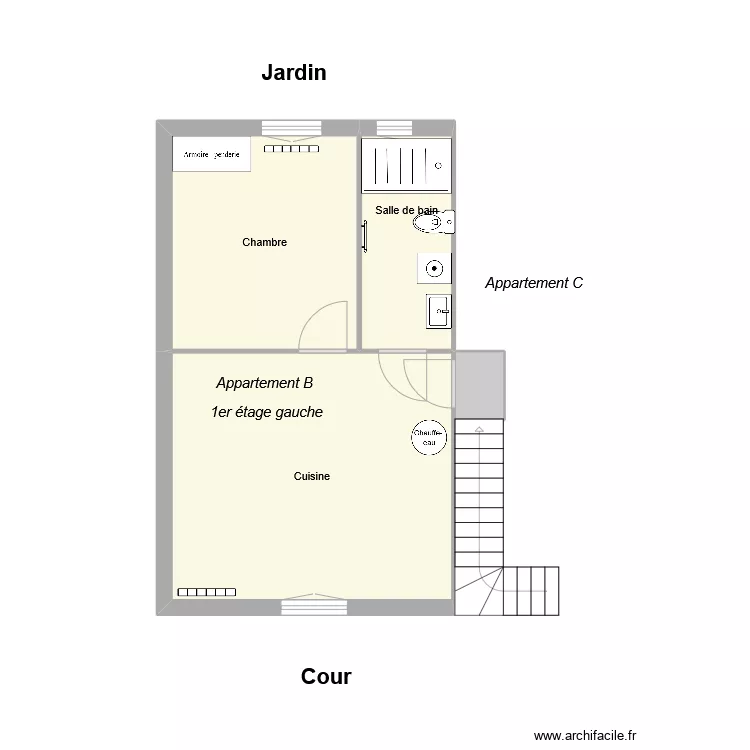 Appartement B - Rte de Lyon. Plan de 