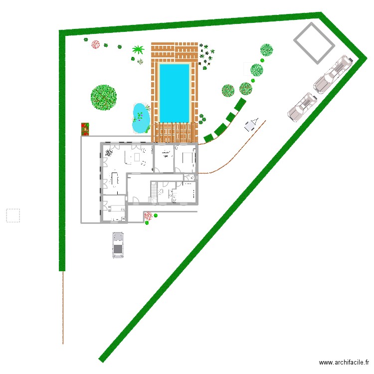 Maison rdc. Plan de 6 pièces et 135 m2