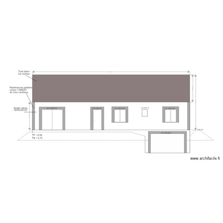 facade avant 2 chris. Plan de 0 pièce et 0 m2