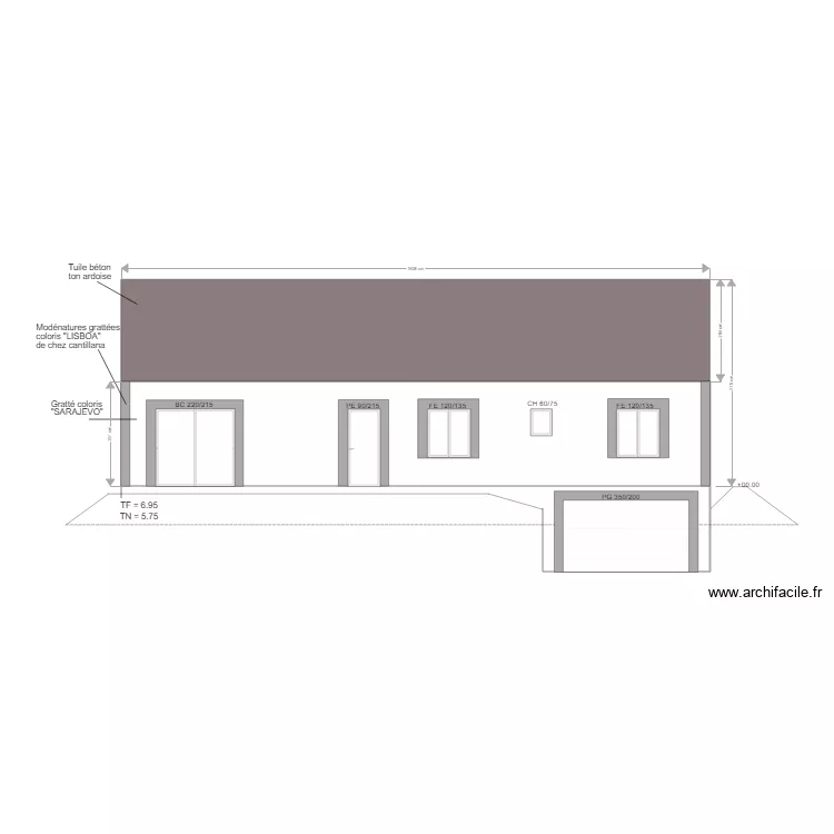facade avant 2 chris. Plan de 
