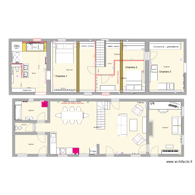 Ouzouer. Plan de 10 pièces et 169 m2