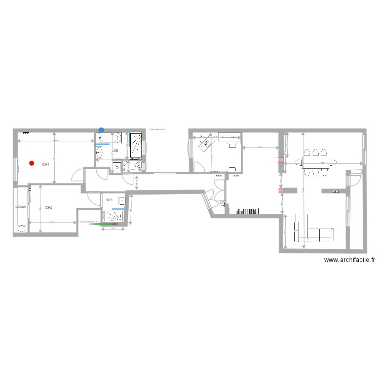 PLAN GENERAL V9. Plan de 6 pièces et 118 m2