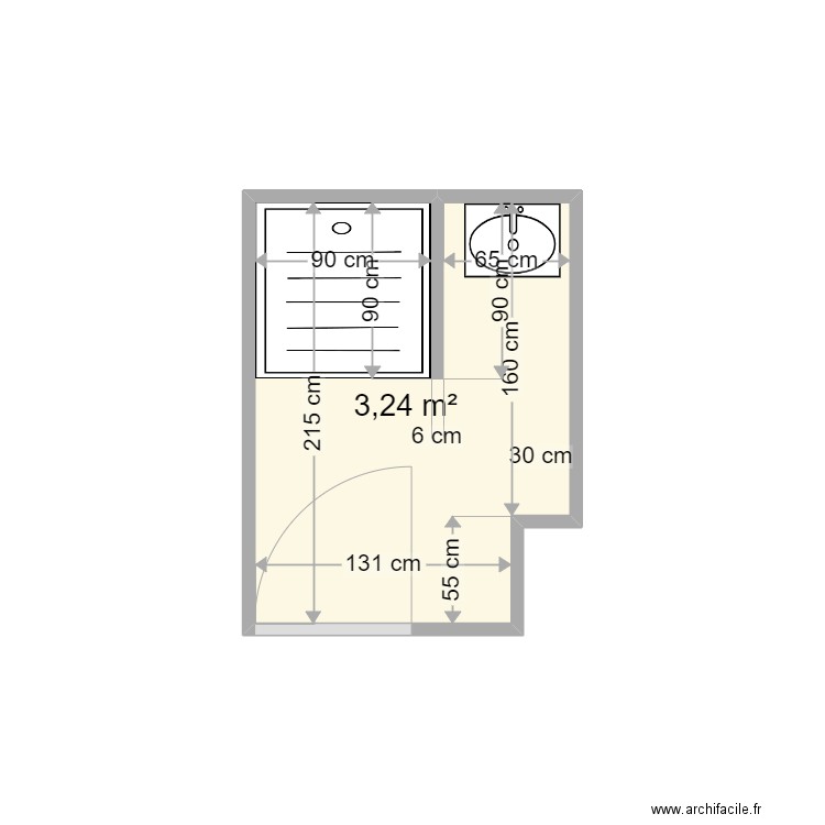 MONIER ARMELLE . Plan de 1 pièce et 3 m2