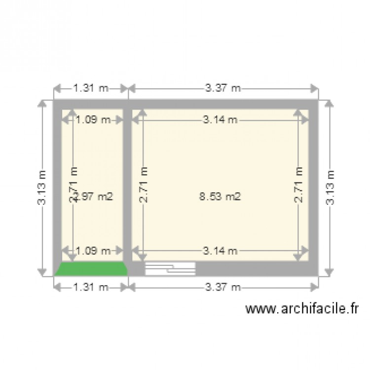 ABRI DE JARDIN FACE AVANT. Plan de 0 pièce et 0 m2