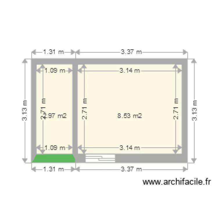 ABRI DE JARDIN FACE AVANT. Plan de 