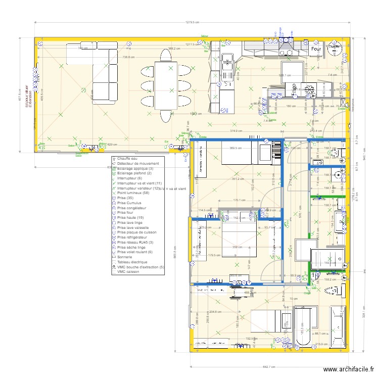 Plan Electricité Partie Existante . Plan de 0 pièce et 0 m2