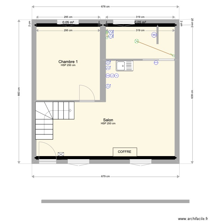 ROUSSEAU SEIGNELAY 1 ELEC. Plan de 5 pièces et 37 m2