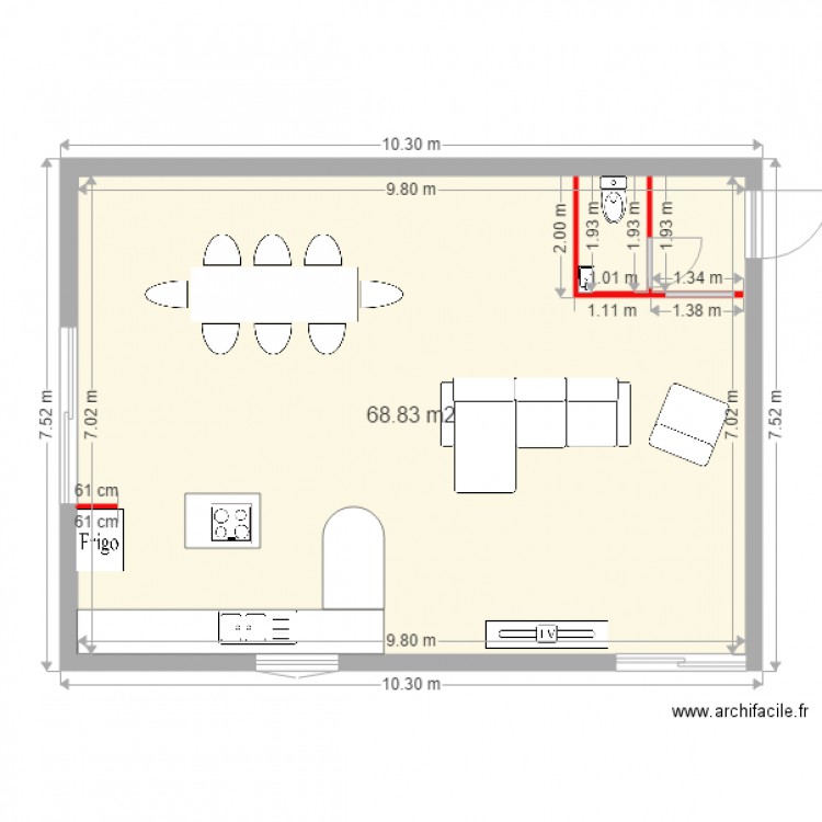 plan salle a manger. Plan de 0 pièce et 0 m2