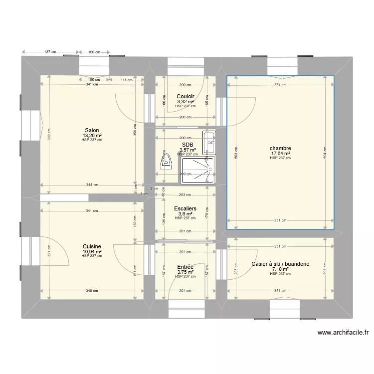 Appartement RDC Saint veran version 1. Plan de Appartement RDC Saint veran version 1. Plan de