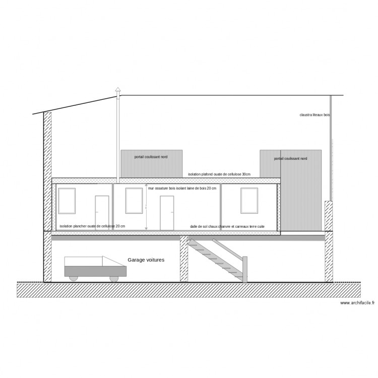 coupe AA1. Plan de 0 pièce et 0 m2