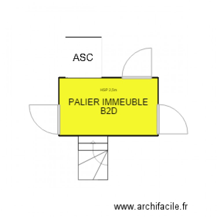 PALIER IMMEUBLE B2D. Plan de 0 pièce et 0 m2