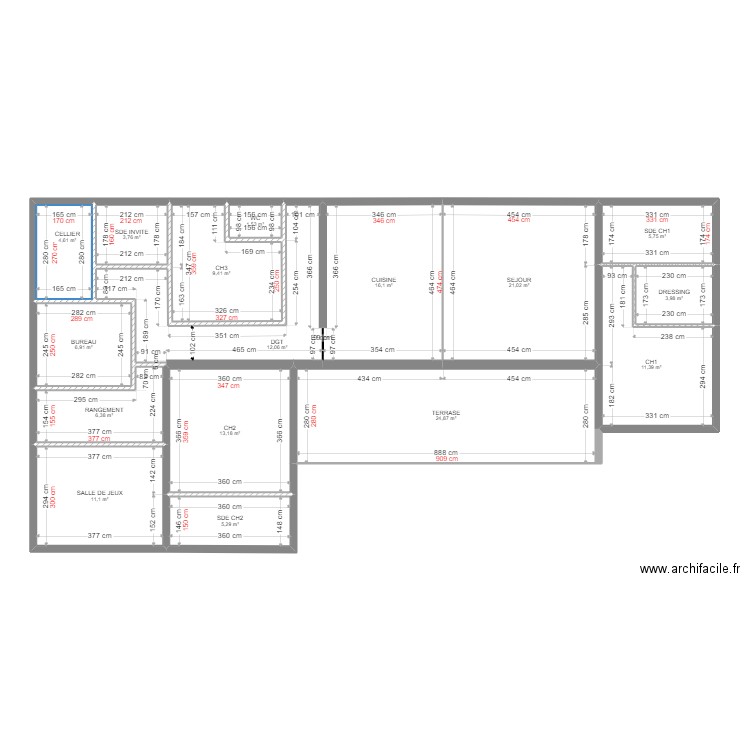 MESURE 5 MAI ROBERT. Plan de 16 pièces et 157 m2