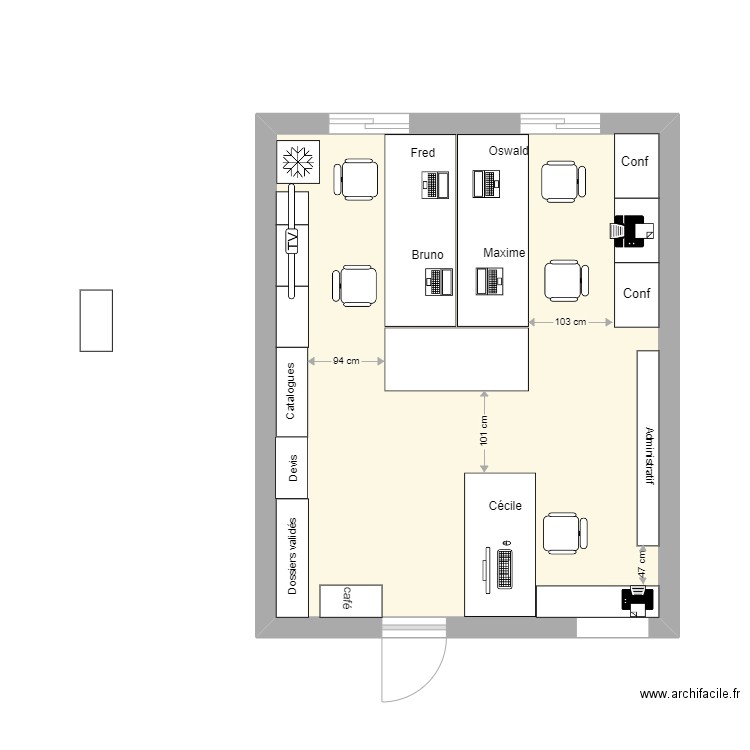 algeco chapeau 5. Plan de 1 pièce et 29 m2