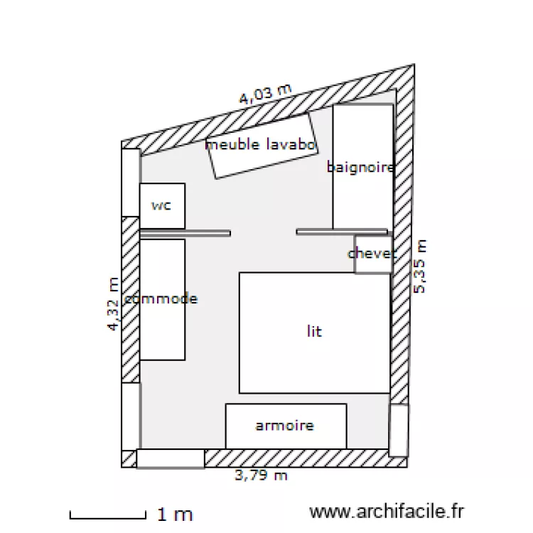 chambre. Plan de 