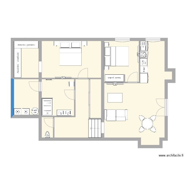 appart 1er etage  meuble 2. Plan de 8 pièces et 87 m2