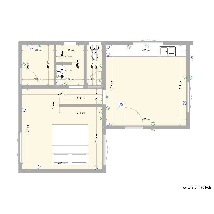 malicounda. Plan de 5 pièces et 39 m2