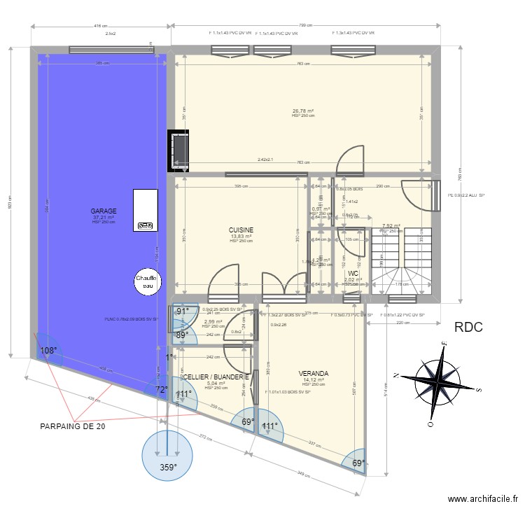 RIT-AE-HEBERT. Plan de 21 pièces et 227 m2