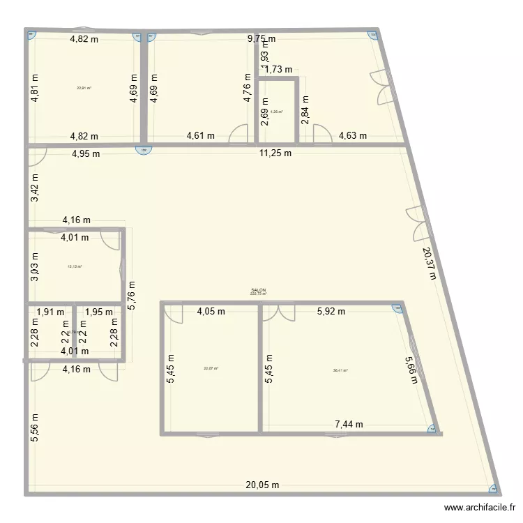 plan 1 ARCHI. Plan de 7  et 394 m²
