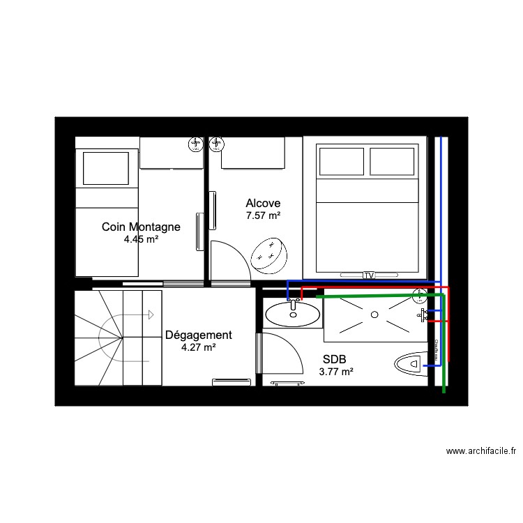 APPERT plomberie. Plan de 13 pièces et 71 m2