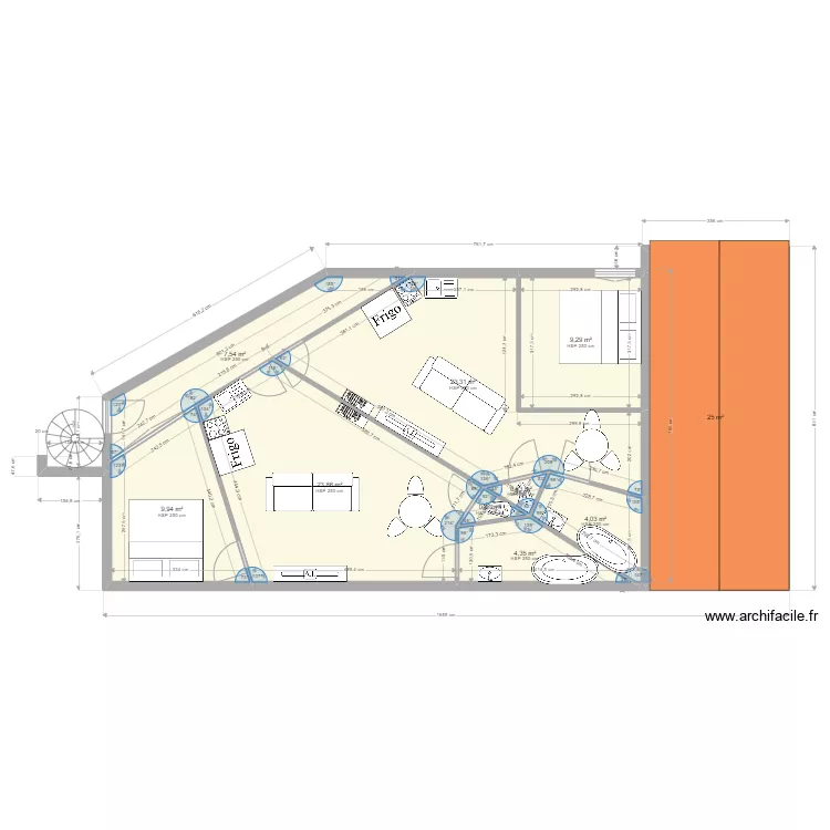 MAISON MARJORAY R+2 AVEC COTATION. Plan de 