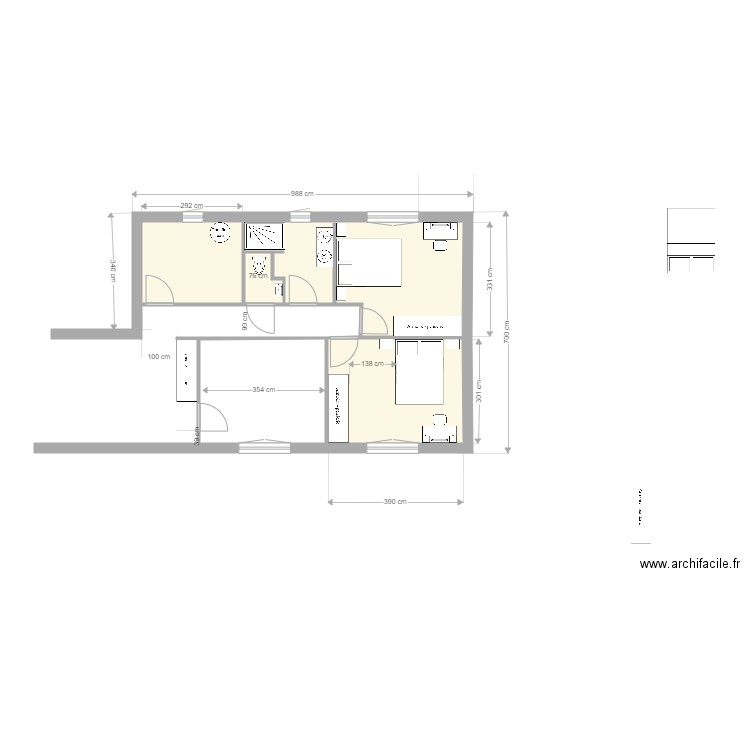 Guillaume Chambre   3. Plan de 3 pièces et 36 m2