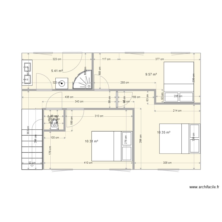 Maison 50 m2 3. Plan de 0 pièce et 0 m2