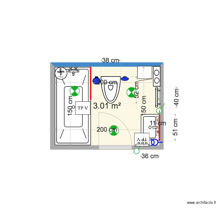 Bel SDB R1 FIN V2. Plan de 0 pièce et 0 m2