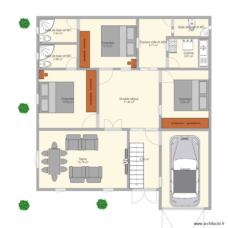 Modification Maison de Léona . Plan de 0 pièce et 0 m2