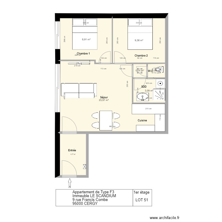 Le SCANDIUM 1er étage Lot 51. Plan de 0 pièce et 0 m2