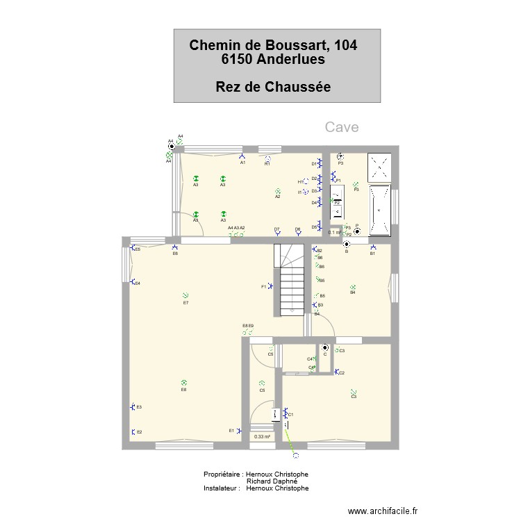 plan electrique anderlues. Plan de 0 pièce et 0 m2