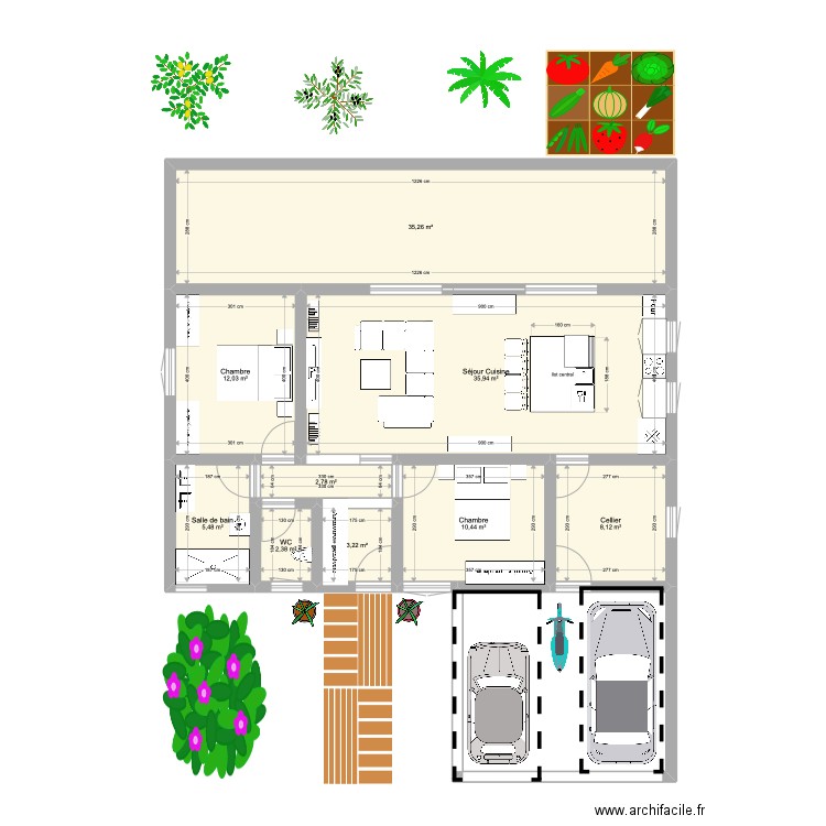 source devant. Plan de 10 pièces et 138 m2