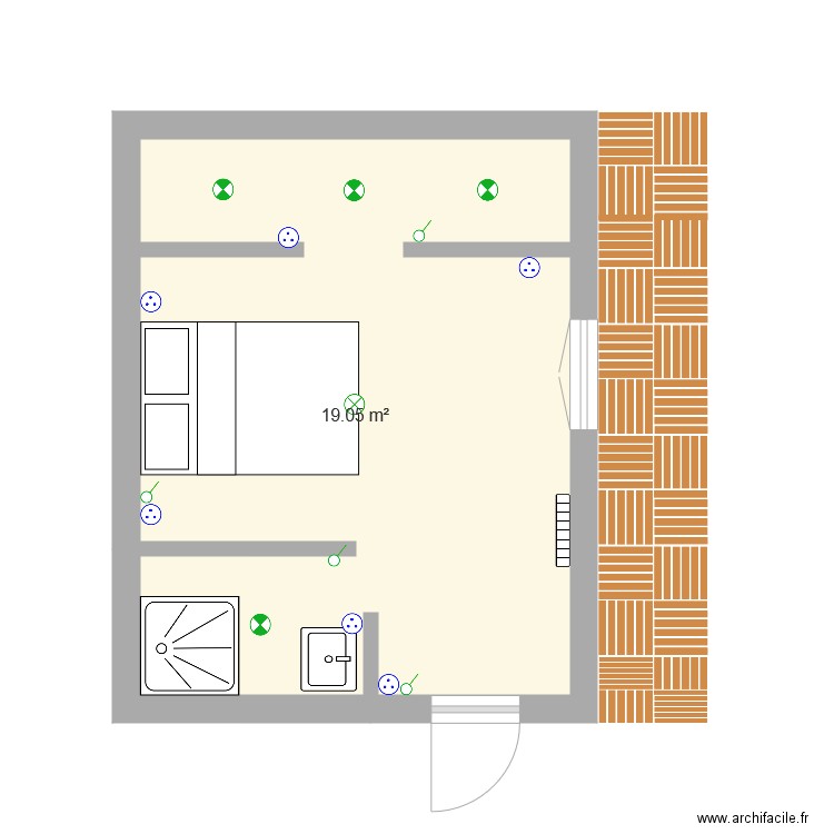 chambre. Plan de 0 pièce et 0 m2