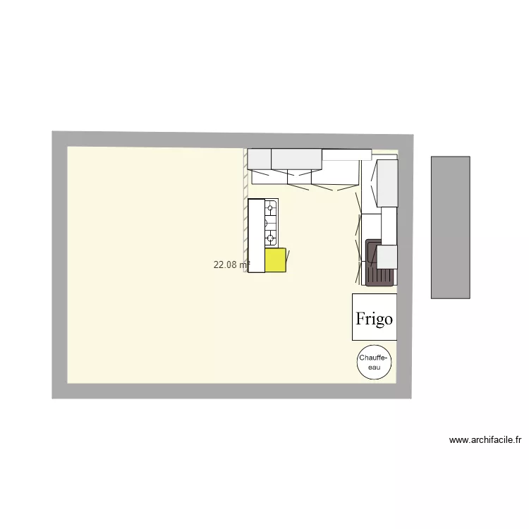 cuisine garage. Plan de 