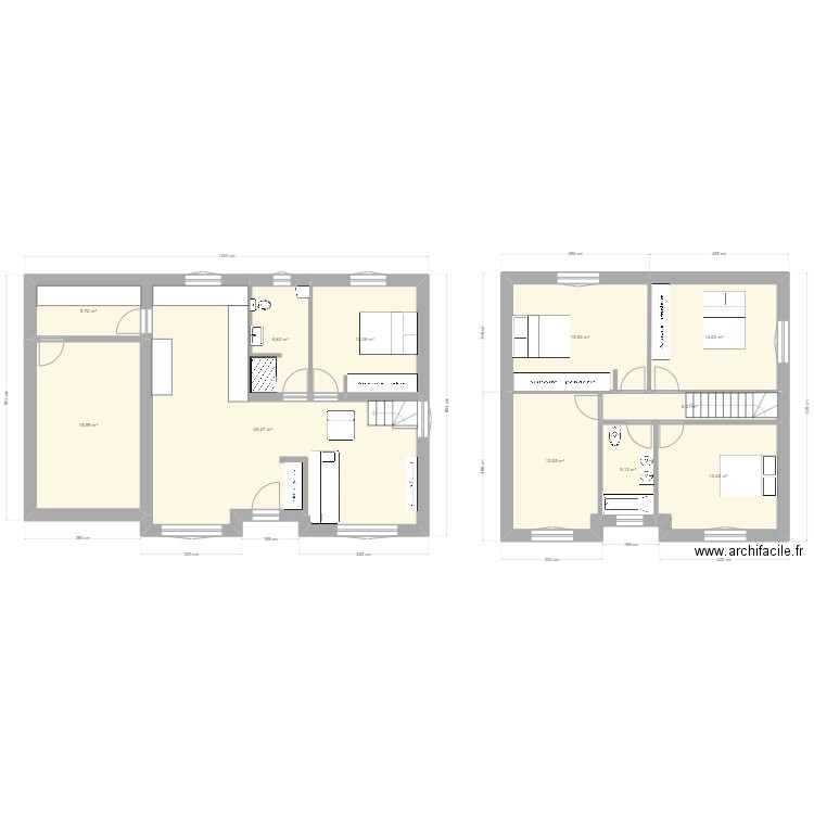 Plan 2. Plan de 11 pièces et 155 m2