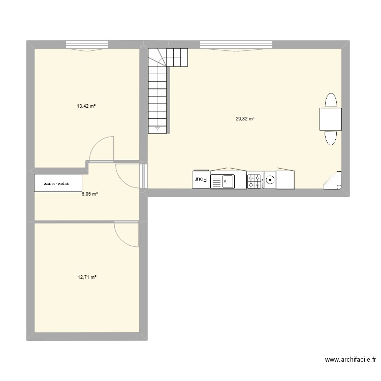 Sandrine Bas2. Plan de 4 pièces et 62 m2