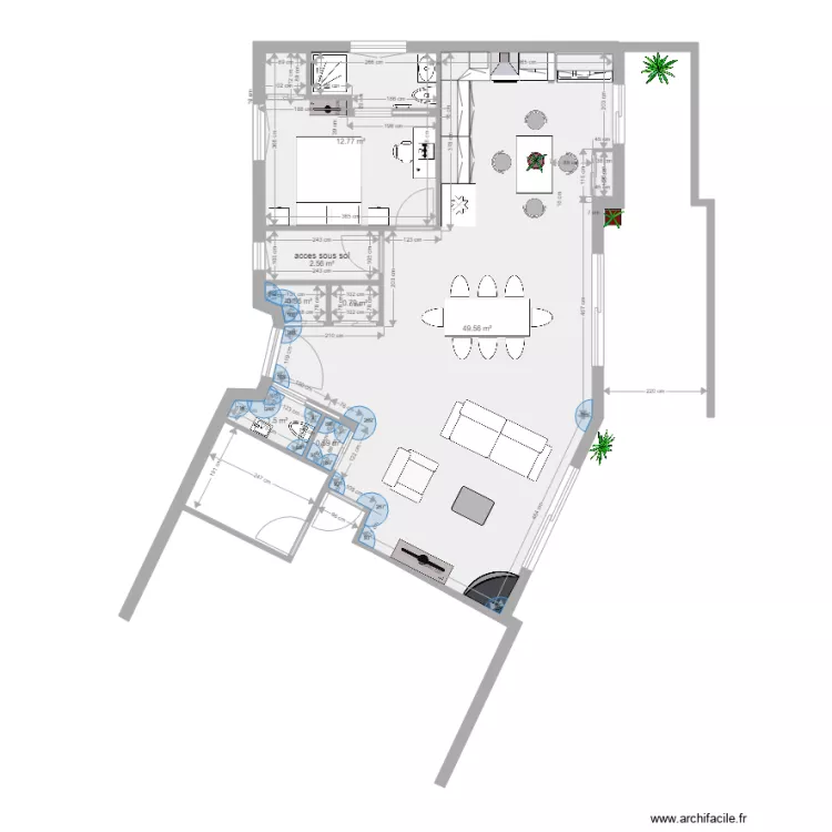 projet nouveau zone nord et est 3 et modif cuisine. Plan de 
