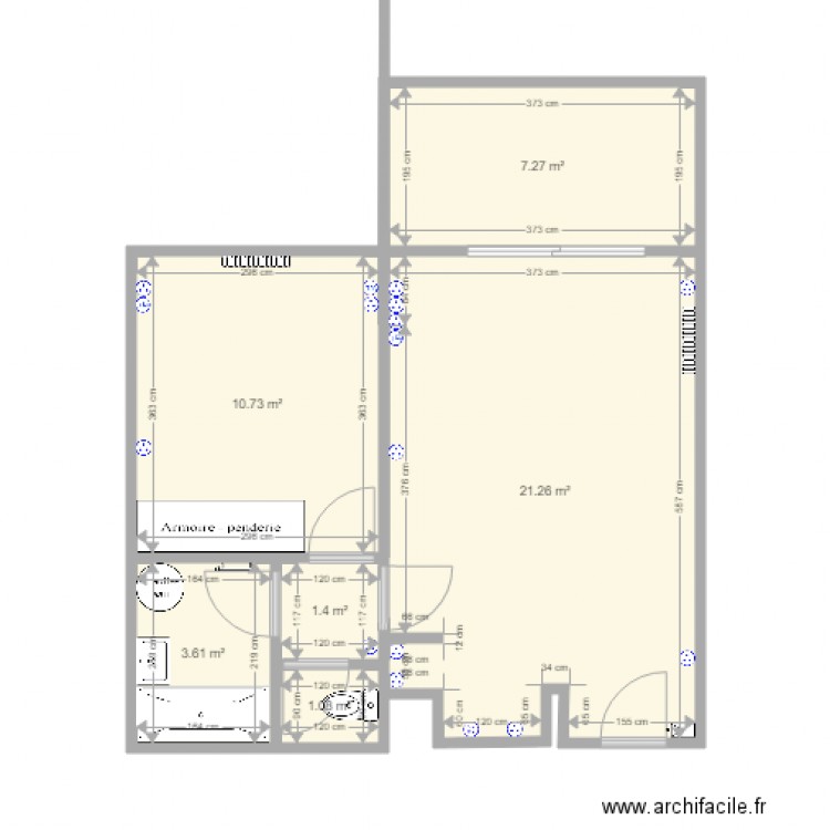 leon blum 2. Plan de 6 pièces et 45 m2