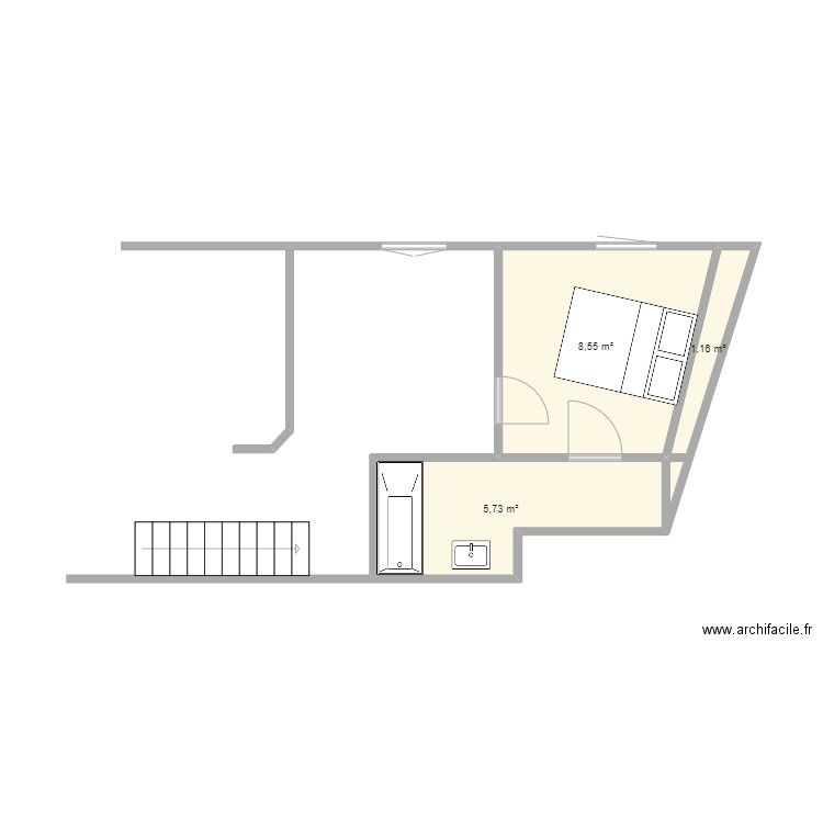 presbytere. Plan de 3 pièces et 15 m2