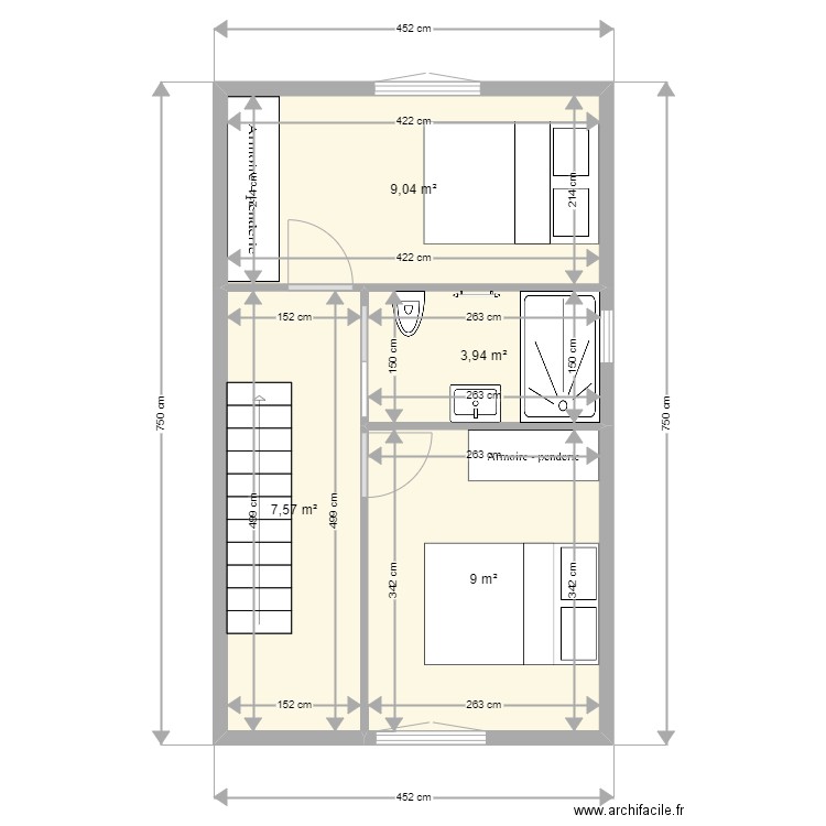 Lagny sur marne. Plan de 4 pièces et 30 m2