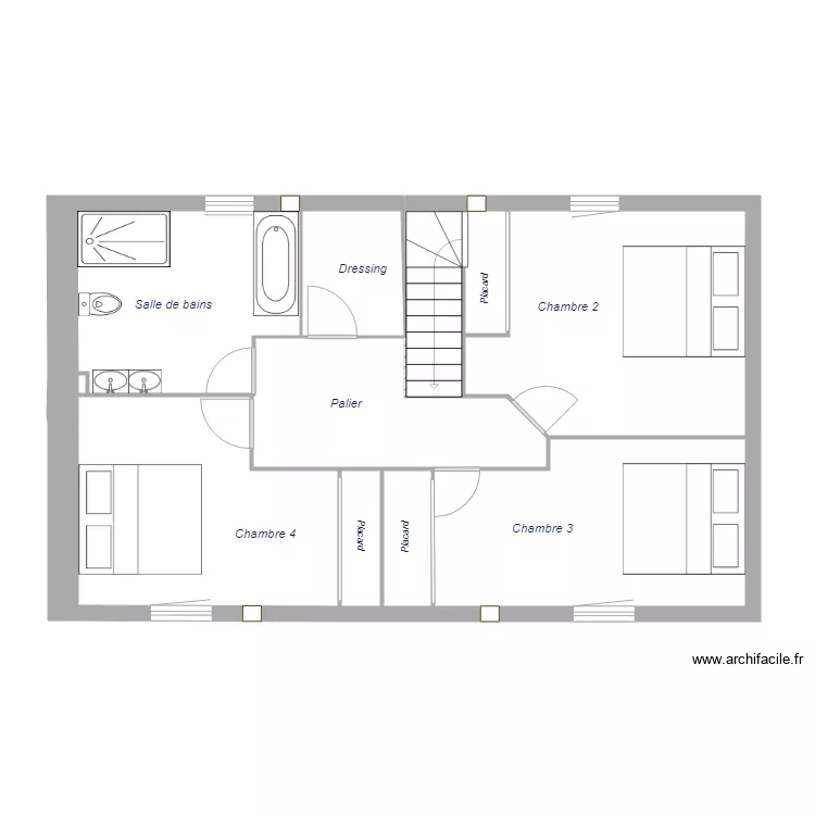 Rice &eacute;tage location. Plan de 