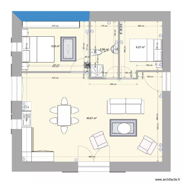 COMBLE version appartement. Plan de 